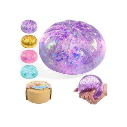Kids Interactive Toy Squishy Glitter Dumpling, Cute Design, Multicolor, 10x10cm