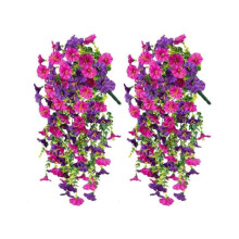 Plante Artificielle - Pétunias Suspendus - 77 cm - Lot de 2 - Résistantes aux UV
