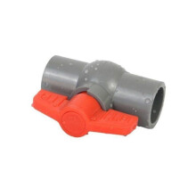 Robinet - HANDEIU - Tournant Sphérique - PVC 40mm - Utilisation Extérieure - Couleur Gris