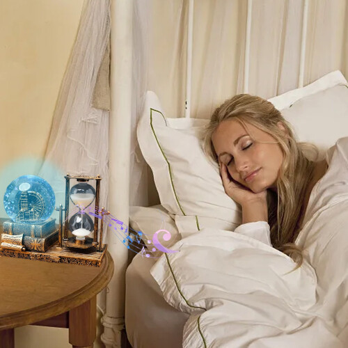 LED Music Snow Globe with Crystal Tower Design, Rotatable 2