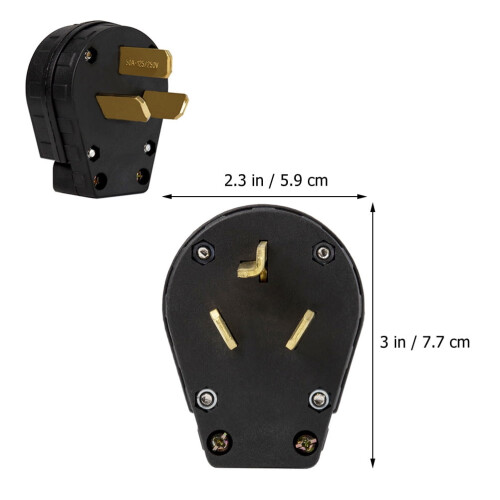 Electric Dryer Plug 3-Prong Male 50A Angled 1