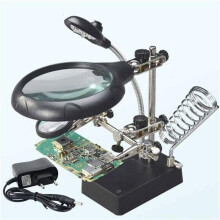 Station de soudage avec loupe 5 LEDs support avec pince pour rparation et modlisation couleurs multiples YYV