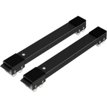 Set van 2 transportwielen voor verplaatsbare wasmachines onder chassis, vriezers tot 300 kg, met 24 wielen, rem, zwart