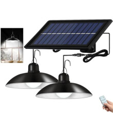 Lampe Solaire Extérieur Suspendue vec Télécommande 3 Luminosité Mode avec câble de 3M pour Jardin Porte Garage