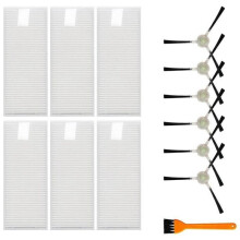 Accesoriu pentru aspirator robot - YYV - Lefant M210 M210S M210B M213 - 6 filtre HEPA - Perie laterală - Alb