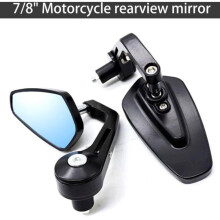 Lusterka motocyklowe 7/8" 22mm, boczne, antyodblaskowe, na koniec kierownicy, do Yamaha, Suzuki, Kawasaki, YYV