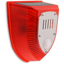 Op zonne-energie werkend geluidsalarm met bewegingsdetector, 120 dB, waterdicht, voor binnen- en buitengebruik, inclusief dierenha