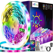 ZGEER LED-stripe - 15m - Flerfarget - Dimbar - Bluetooth-kontroll