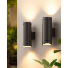 EDISHINE applique murale extérieure intérieure lot de 2, gris foncé, étanche IP44, douille GU10, ampoule requise, éclairage mural