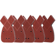 50 driehoekige schuurvellen van schuurpapier, met 4 gaten, dikte 40/60/80/120/240 voor schuur-/polijstmachine.
