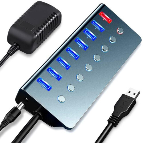 Τροφοδοτούμενος διανομέας USB, τροφοδοτούμενος διανομέας USB 3.0 7 θυρών | Επεκ