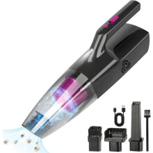 UPLAYTECK Potente aspirapolvere portatile senza fili da 9000 Pa, piccolo aspirapolvere e lavapavimenti portatile con LED per auto,