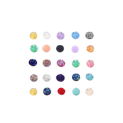 Resin Rhinestone Patches 8mm Round Flat Back 100pcs Mixed 2