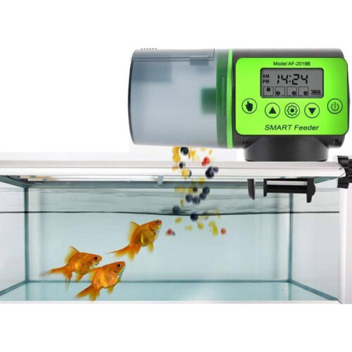 Automatisk fiskefoderdispenser med timer og LCD til akvarium YYV