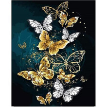 Kit per pittura a diamante 5D fai da te - Pittura a diamante con strass - Animali - Tela rettangolare 30x40 cm nera