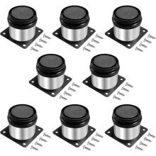 8 stuks verstelbare meubelpoten 5 cm, rond, roestvrij staal, verstelbare hoogte 0-15 mm, voor bankpoten, meubelpoten, met