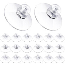 Ventouses en Plastique 40 mm Ventouse en PVC Transparent Support d'Aspiration Adhésif Puissant avec Écrou à Vis (20 Pièces)