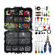 188-teiliges Angelzubehör-Set: Haken, Wobbler, Köderbox, Pailletten + Zange