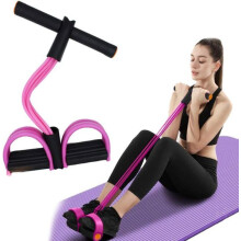 Multifunctioneel spankoord, elastische weerstandsband voor 6-buis yogapedaaltrekker, spankoord - roze