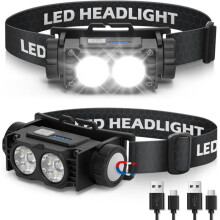 Hoofdlamp - KCVV - 2000 lumen - USB oplaadbaar - IPX5 waterdicht - 3 lichtstanden