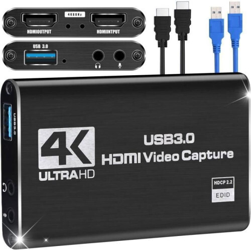 Κάρτα λήψης USB HDMI 30 Ήχος Βίντεο 4K Full HD 1080P Κάρτα λήψης για εγγραφή παιχνιδιώ