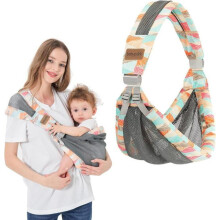 Babydrager, verstelbare en multifunctionele draagzak, zijdrager voor baby's van 0 tot 36 maanden, tot 20 kg, kleurrijk