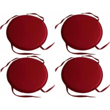 Set di 4 cuscini rotondi per sedie da interno/esterno, con lacci.