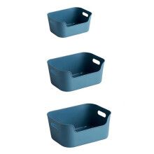 Contenitore portaoggetti - KZQ - Confezione da 3 - Plastica PP - Blu - Impilabile