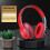 Jacenvly Kids Headphones Red Bluetooth 5.0 Wireless with 6