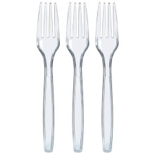 100 pezzi di forchette di plastica, posate di plastica, posate di plastica trasparenti, posate di plastica riutilizzabili