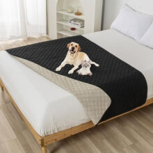 Wasserdichte Hundedecke – Maße nicht angegeben – 210 x 210 cm – Rutschfest – Schont Sofa und Bett – Schwarz