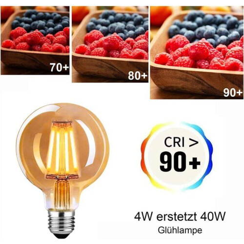 Vintage Λαμπτήρας E27 με ρύθμιση φωτεινότητας 4W G80, Vintage Λαμπτήρας E27 Θερμό Λευκ 2