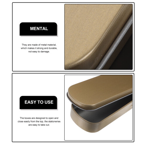 Metal Pencil Case with Lid 2 pcs 2