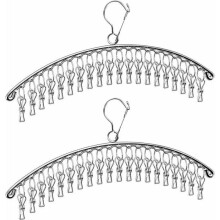 Séchoirs à Chaussettes Inox avec 40 Clips, Lot de 2, Coupe-Vent