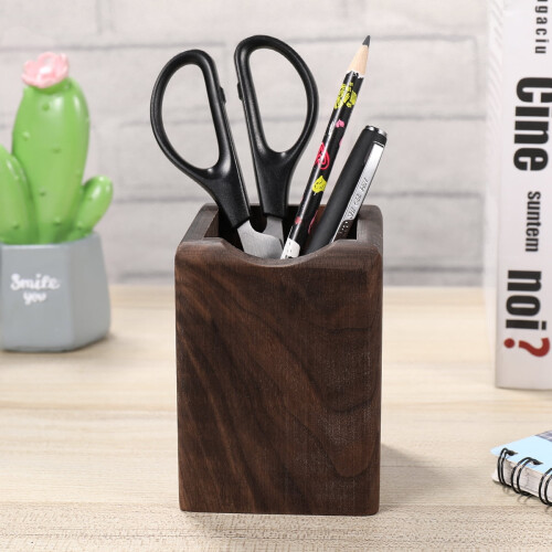 Wooden Pencil Box Desktop Pen Holder 2 Pack 1