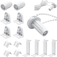 set di kit di riparazione per tende a rullo in plastica da 17 mm, non è necessaria la foratura, colore bianco.