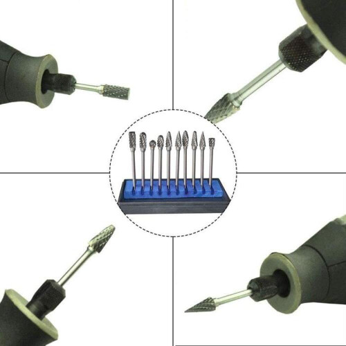 10 Stück Wolframkarbid-Rotationsfräser, Metallschleifkopf 1