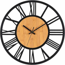 Horloge murale - YYV - 40 cm - Métal et Bois - Silencieuse - Vintage