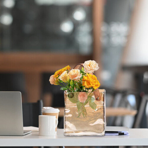 Vase en verre transparent pour fleurs (1 pièce) 1