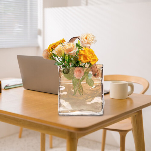 Vase en verre transparent pour fleurs (1 pièce) 2