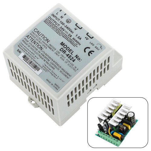 Τροφοδοτικό DR-4524 24V Μονής εξόδου Ράγα DIN 45W 1
