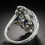 Women's Topaz Sapphire Ring Hollow Design 1 Pc 4
