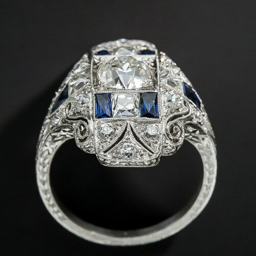 Kayannuo topaz sapphire ring hollow design 1 piece 2