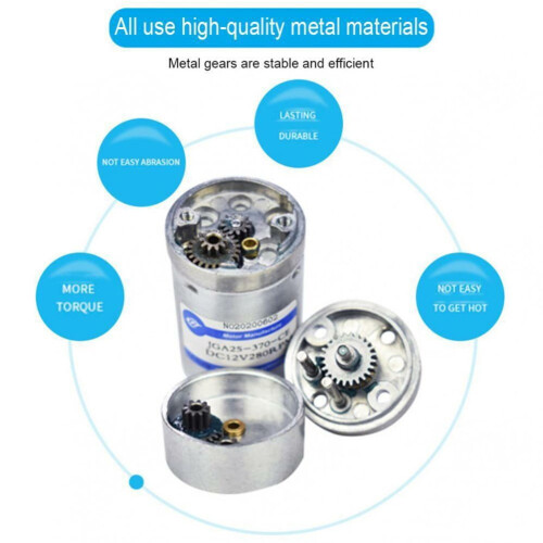 Mosiee JGA25-370DC Κινητήρας με γρανάζια 12V Υψηλής ροπής 1