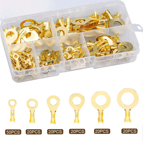 Messingisolierte Crimp-Ringkabelschuhe, Flachsteckverbinder-Set, 150 Stück 1