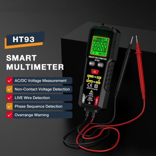 Multimètre numérique Mosiee HT93 avec détection NCV et écran LCD 1