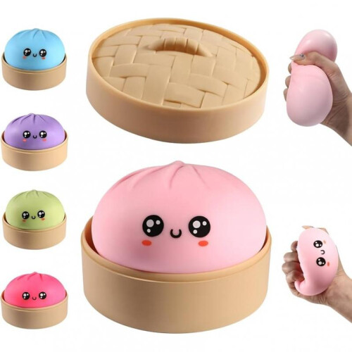 Interactive Kids Toy Squishy Glitter Dumpling, Cute Design, Multicolor, 10x10cm