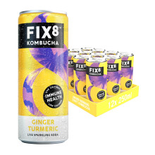 Fix8 Kombucha Drink | Live Cultures | Rich in Beneficial Probiotics | Boosts Immune System | Low Calories | Vitamin B&C | Vegan & Gluten Free