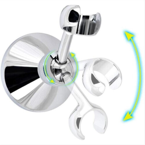 Support de Douche - Mural - Orientable 360 - Cuivre - Finition Chromée 2