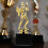 Trophée de badminton décoratif doré 4